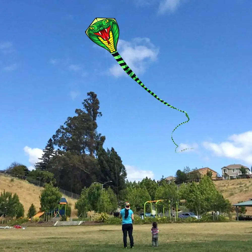 Grande 8/15m serpente/potenza Cobra aquilone aquiloni vento animale divertimento all'aria aperta per bambini adulti con linea mano all'ingrosso della fabbrica