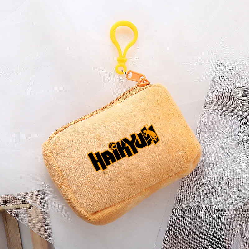 Haikyuu Coin Purse Anime Cartoon Storage Pouch Orange Square Wallets Men Women Kid Key Card Holder Handbag Pendant Birthday Gift