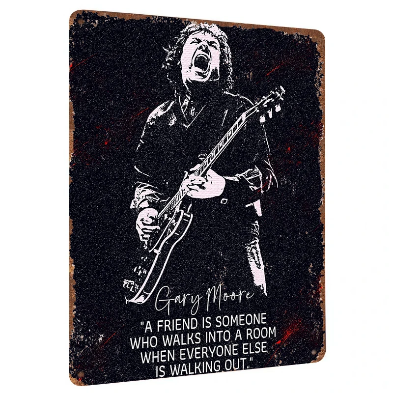 Gary Moore Guitarist Metal Wall Art Rock Musician Quote Decor for Home Bar Man Cave
