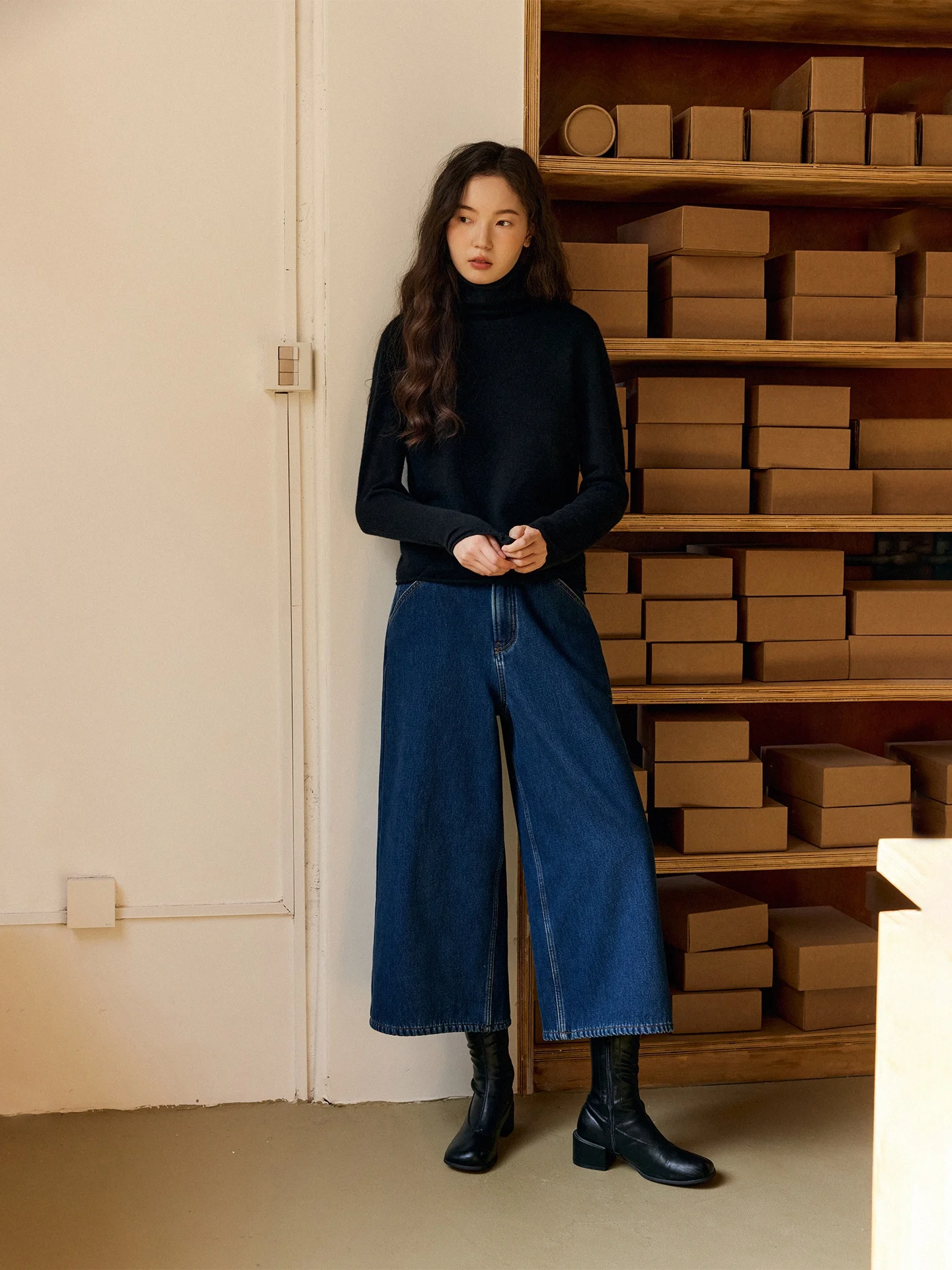 

Утепленные джинсы из хлопкового денима на флисовой подкладке, свободный крой, зауженные, 8/8 длины, женские, повседневные, с застежкой на пуговицах на талии