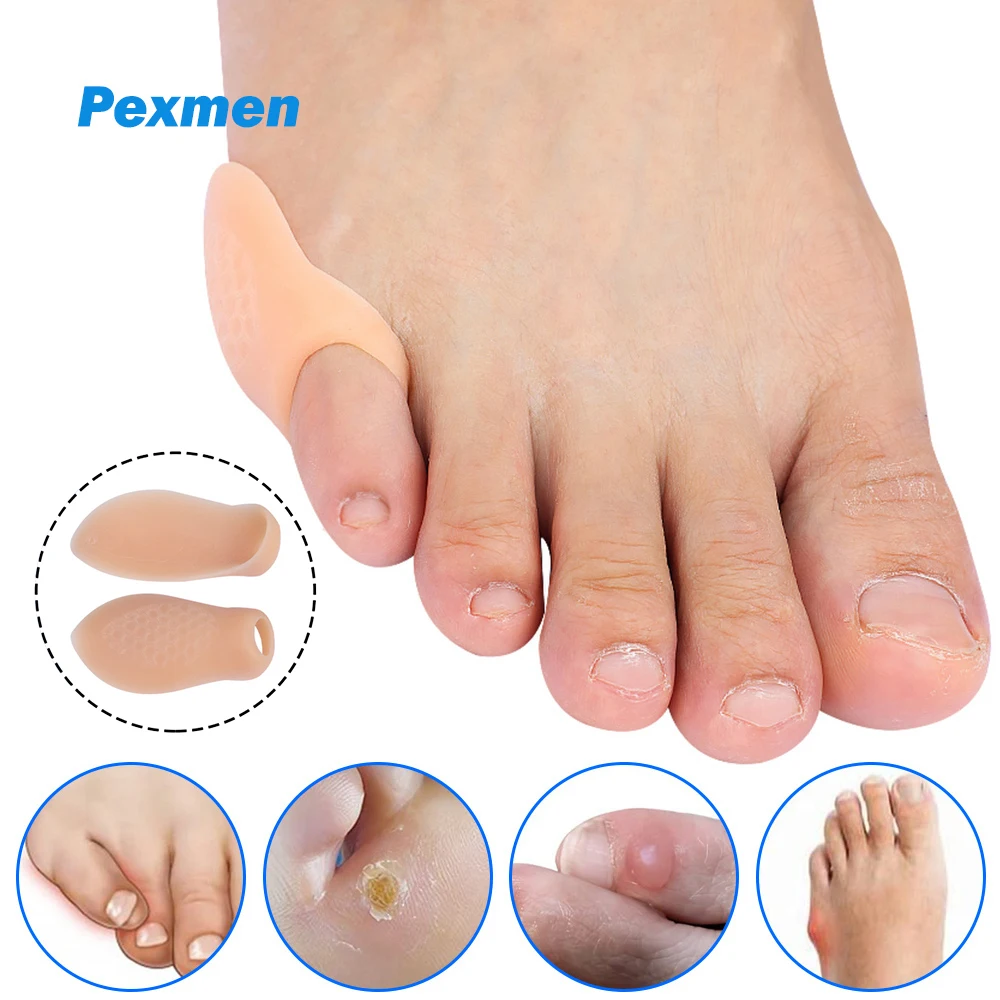 Pexmen 2/4Pcs Pinky Toe Bunion Pads Gel Little Toe Protector
