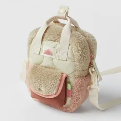 Winter new plush color donut backpack for ladies or children casual with a single shoulder crossbody bag cute phone bag