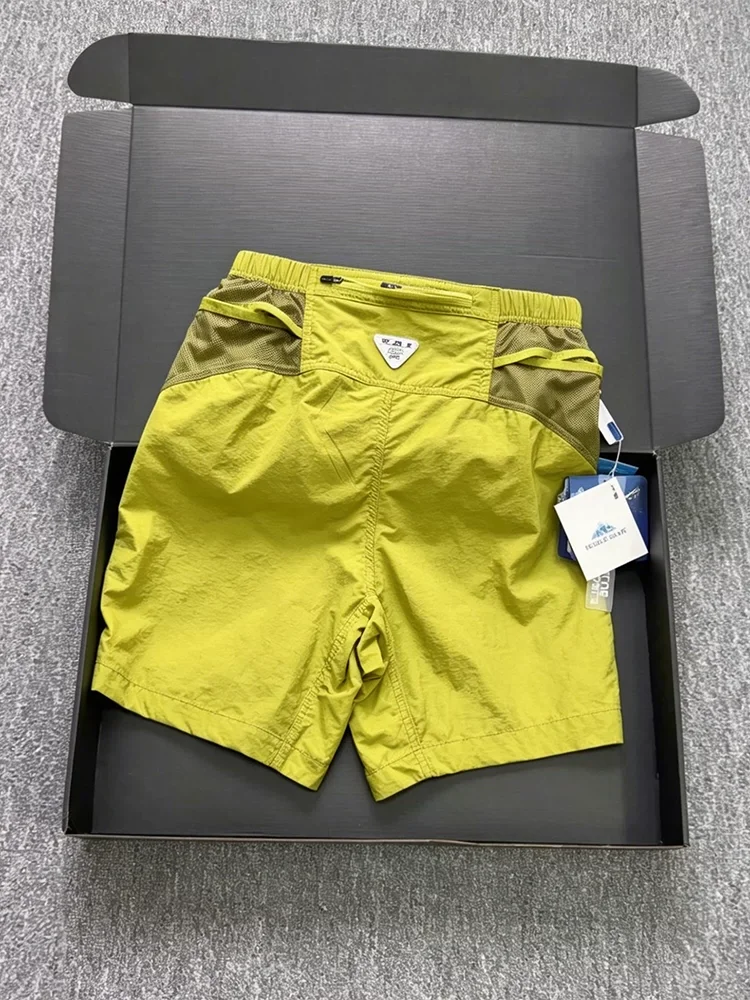 Dopamine Lemon Yellow Nylon Quick Dry Men's Shorts Summer Mountain Series Functional Sports Pants Multiple Pockets Workwear F...