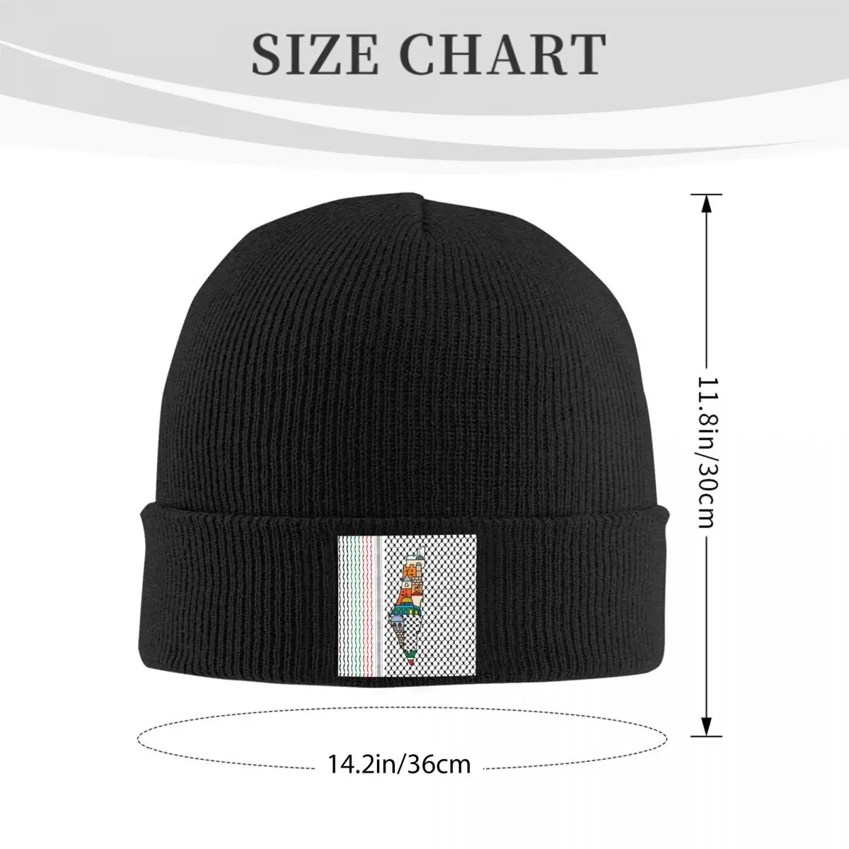 Palestinians Hatta Kufiya Folk Pattern Knitted Hat Beanie Winter Hats Warm Acrylic Fashion Caps for Men Women