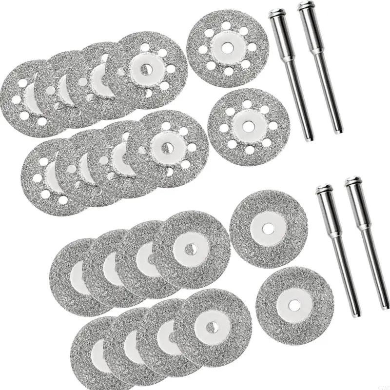 20 قطعة 22 ملم عجلات قطع الماس مع 4pcs 3mm mithrels لمشاريع DIY للسيراميك الزجاجي والحجر C7AC