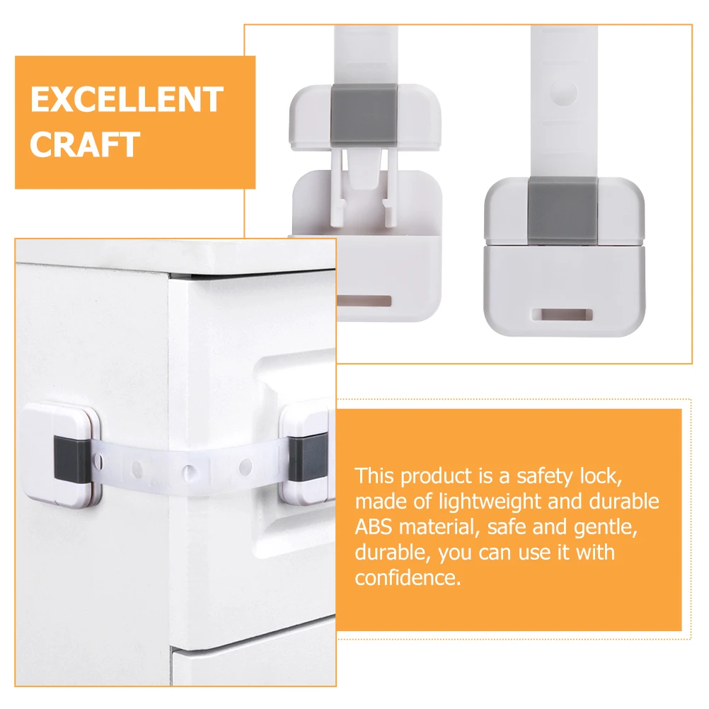 

1set Cabinet Kids Safety Adjustable Strap Locks Baby Proof Durable Finger Pinch Guard Freezer Drawer Door Window Locks Child