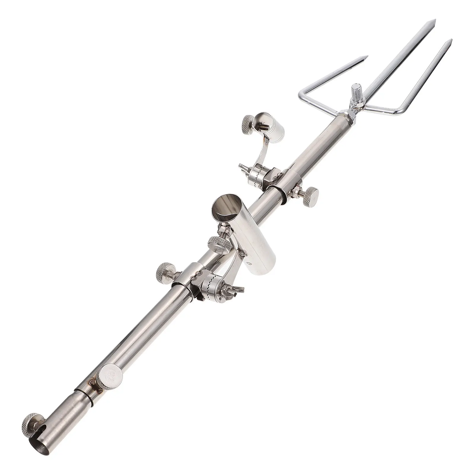 

1 шт. Усиленная подставка для удочки из нержавеющей стали с противоскользящим основанием и втычкой для крепления к земле для лодки, берега, рыбалки на открытом воздухе