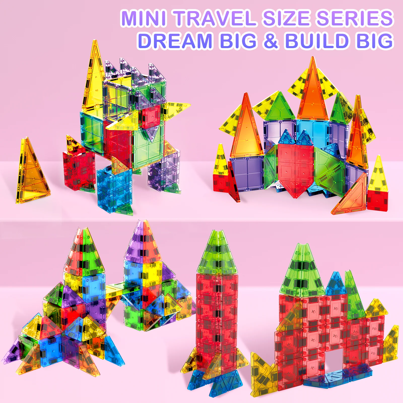 Mini magnetyczne klocki konstrukcyjne z metalowym pudełkiem, przenośne magnetyczne klocki konstrukcyjne, odpowiednie na prezenty świąteczne i urodzinowe