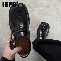 IEFB Niche Horseshoe Design Men's Shoes Korean Version British Style Trendy Versatile Thick Soled Casual PU Leather 9C7549