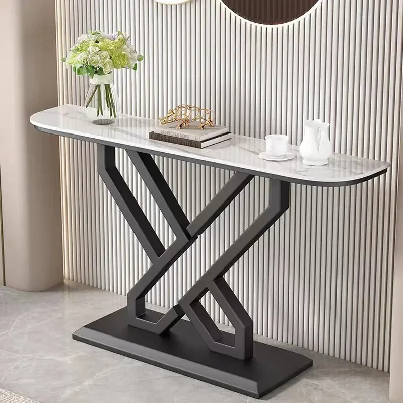 Modern Italian Sintered Stone Entryway Table Minimalist Wall Mounted Console for Living Room Corridor Creative End View Shelf