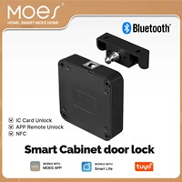 MOES Tuya Bluetooth Smart Wood Cabinet Lock App Remote Control Keyless IC Card Unlock Furniture Drawer Door Locker