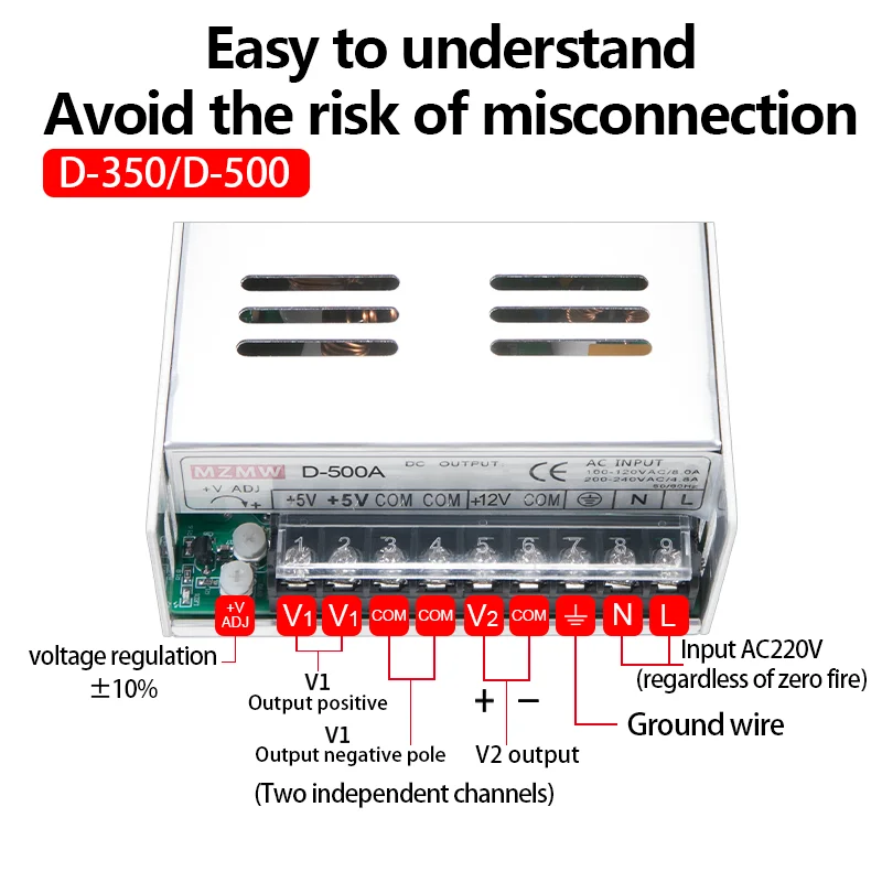 Dual Output Switching Power Supply 30W 50W 75W 100W 120W 350W 500W 10V -5v 12V -12V 15V -15V 24v -24v AC/DC Driver Transformer