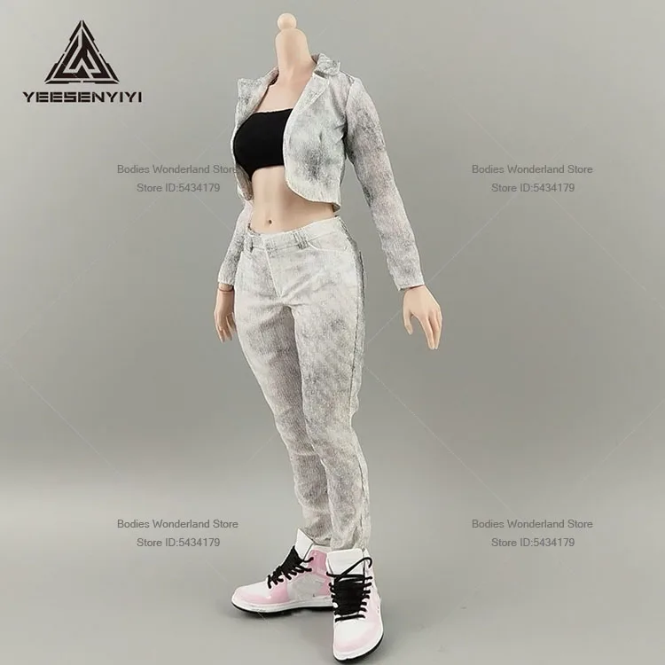 ในสต็อก 1/6 Scale ทหารหญิงสั้นชุดจีบกระโปรงกางเกงเสื้อผ้าชุดสําหรับ At202 12 นิ้วรูปตุ๊กตา