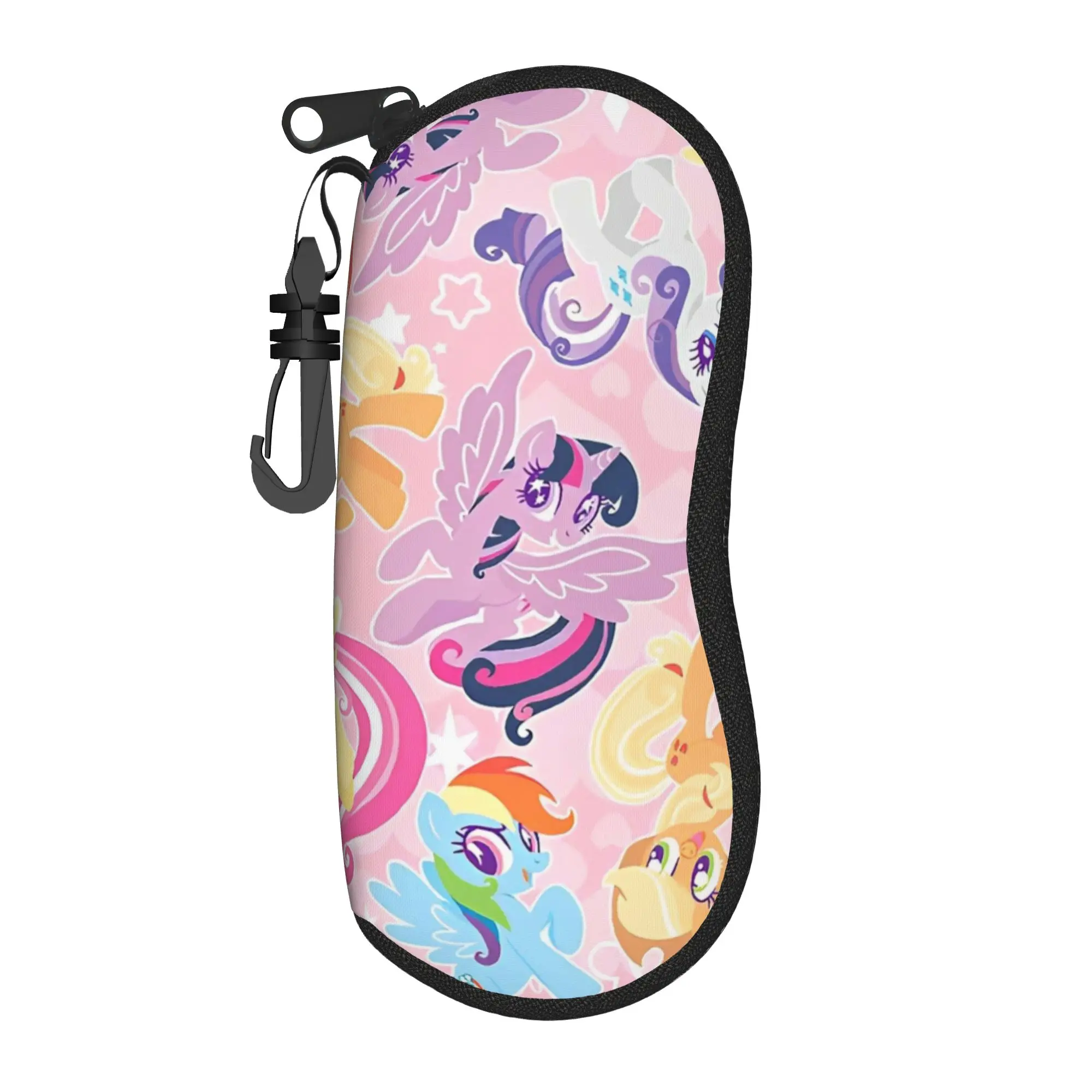 Little Unicorn Horse Glasses Case Men Women Anti-Fall Zipper Cartoon Glasses Storage Box Office Sunglasses Box