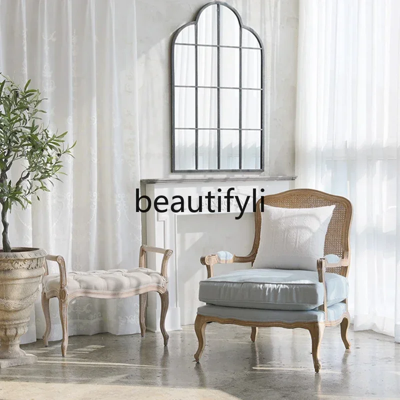 Wrought iron full-length mirror floor-to-ceiling full-length mirror European retro wall-mounted fitting mirror background wall29