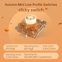 Kailh Autumn Mini Low Profile Mechanical Keyboard switch Clicky Tactile Quick Trigger 1350 Shaft Seat For hibox Low Profile Kit