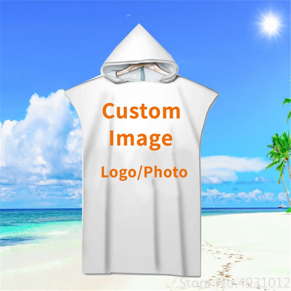 

Custom Link Photo DIY Baby Bathrobe Hooded Bath Towel Adult Boy Girl Pool Swimming Shower Absorbent Custom Link Height 80-180cm