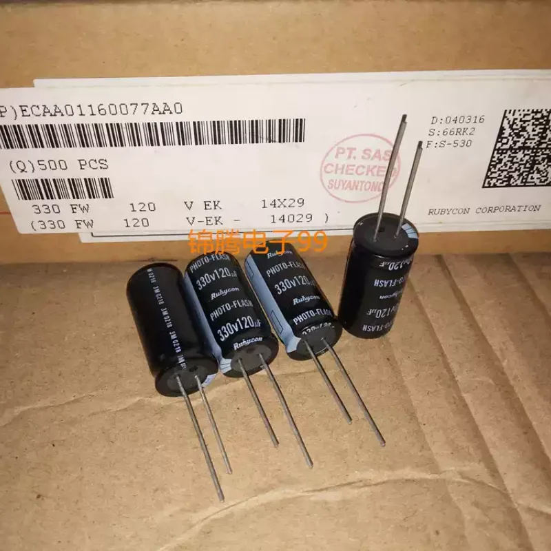 10-100pcs original box Japanese Ruby Rubycon PHOTO-FLASH 330V 120UF flash electrolytic capacitor