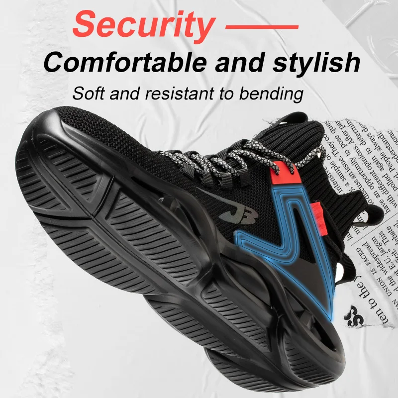 2022 Men Safety Shoes with Metal Toe Indestructible Ryder Shoe Work Boots with Steel Toe Waterproof Breathable Sneakers Work Sho