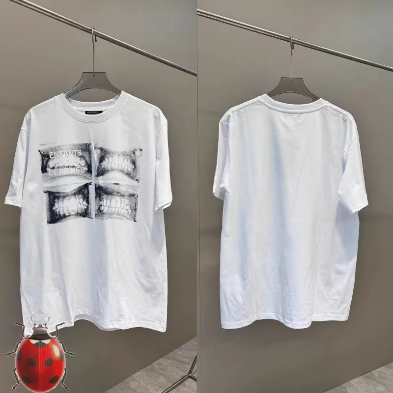 T-shirt surdimensionné blanc pour hommes et femmes, imprimé dents, Riches Deprimes, ERD, haute qualité, décontracté, enfants, Y