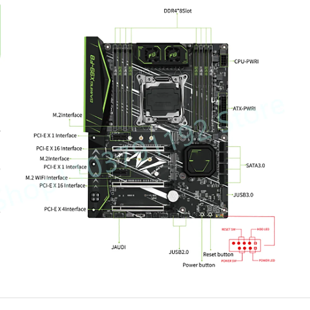 X99 F8 For HUANANZHI GAMING Motherboard C612 8*DDR4 LGA20 11-3 256GB Support E5 V3/V4 CPU X99