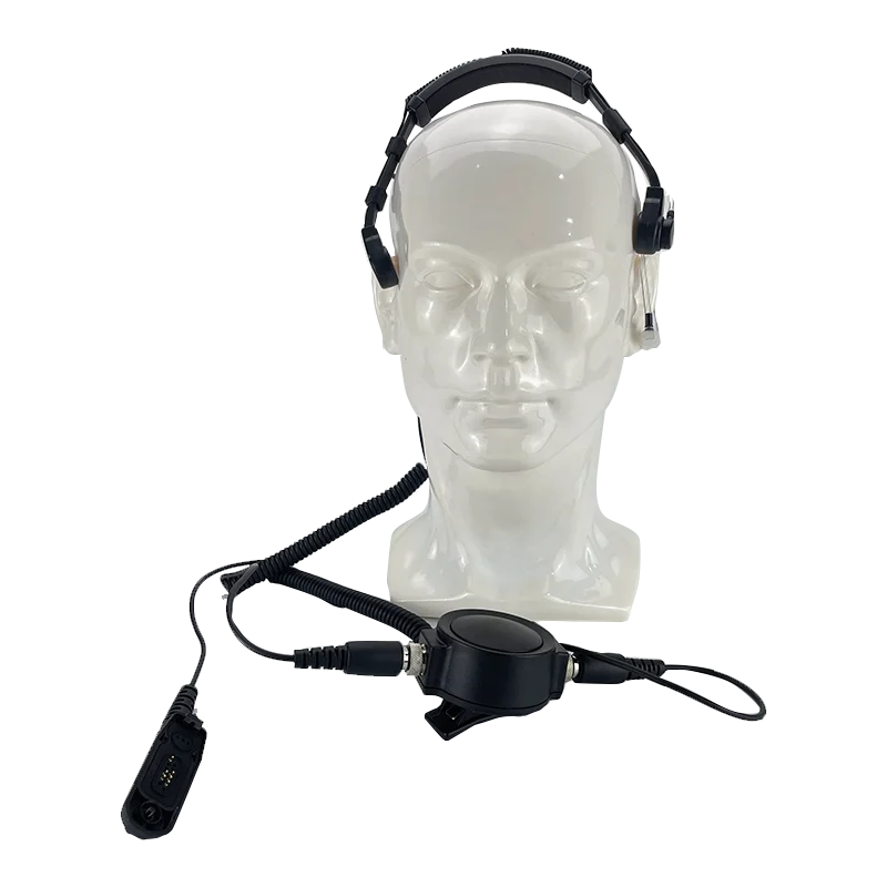 K12 Universal Telescopic Throat Mic Headset M-Style Connector Compatible Motorola P3688E P450 Radios Featuring Large Transmit
