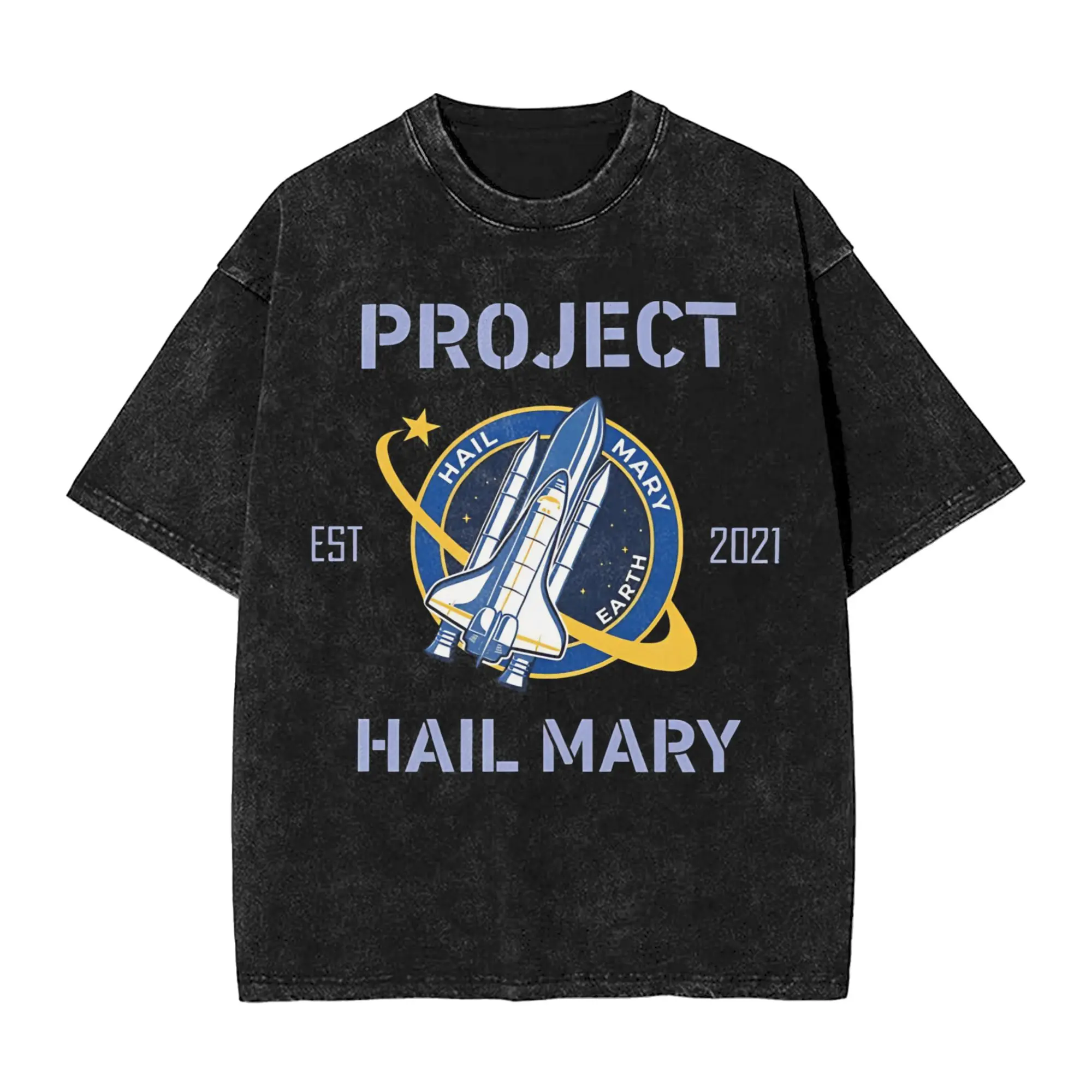 Men's Project Hail Mary EST 2021 Ryland Grace Scifi Movie T-Shirts Clothing Summer Retro T Shirt O Neck Hipster Casual Tee Shirt