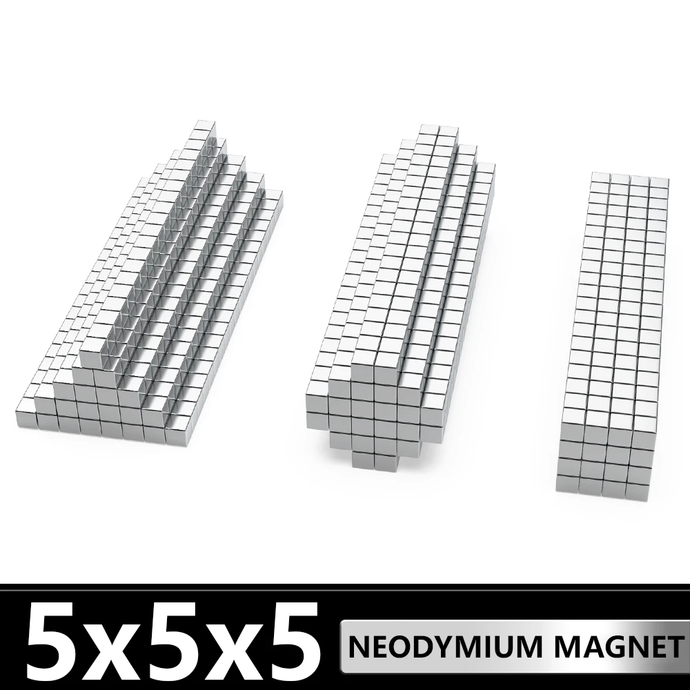 10~1000Pcs Block Magnet 5mm x 5mm x 5mm N35 NdFeB Super Powerful Neodymium Magnets  Strong Permanent Magnetic imanes 5x5x5