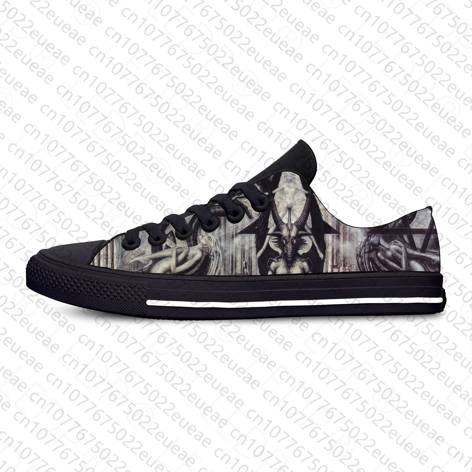 Baphomet Lucifer Death Evil Cool Fashion Classic Casual Cloth Shoes Low Top Lightweight Breathable 3D Print Men women Sneakers