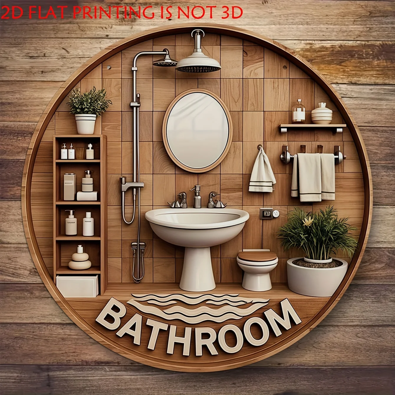 Eén 2D platte ronde houten dec - Home One Bathroom recensie en prijs