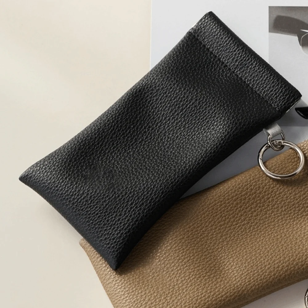 New Soft Glasses Protective Case PU Automatic Closed Sunglasses Case Dustproof Waterproof Eyewear Pouch Outdoor Activities