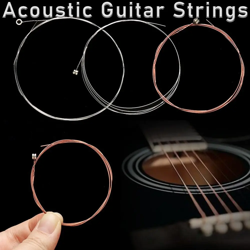 Stainless Steel Copper Classical Acoustic Guitar Strings Bronze Color 3 Styles Folk Guitar Strings