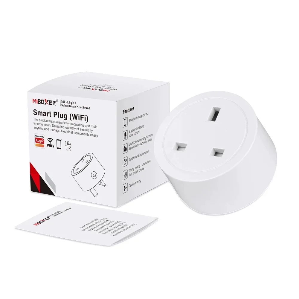 Miboxer Tuya WiFi Smart Plug 16A Socket UK EU SWE01 SWK01 funzione di temporizzazione del Monitor di alimentazione funziona con Alexa Google Home