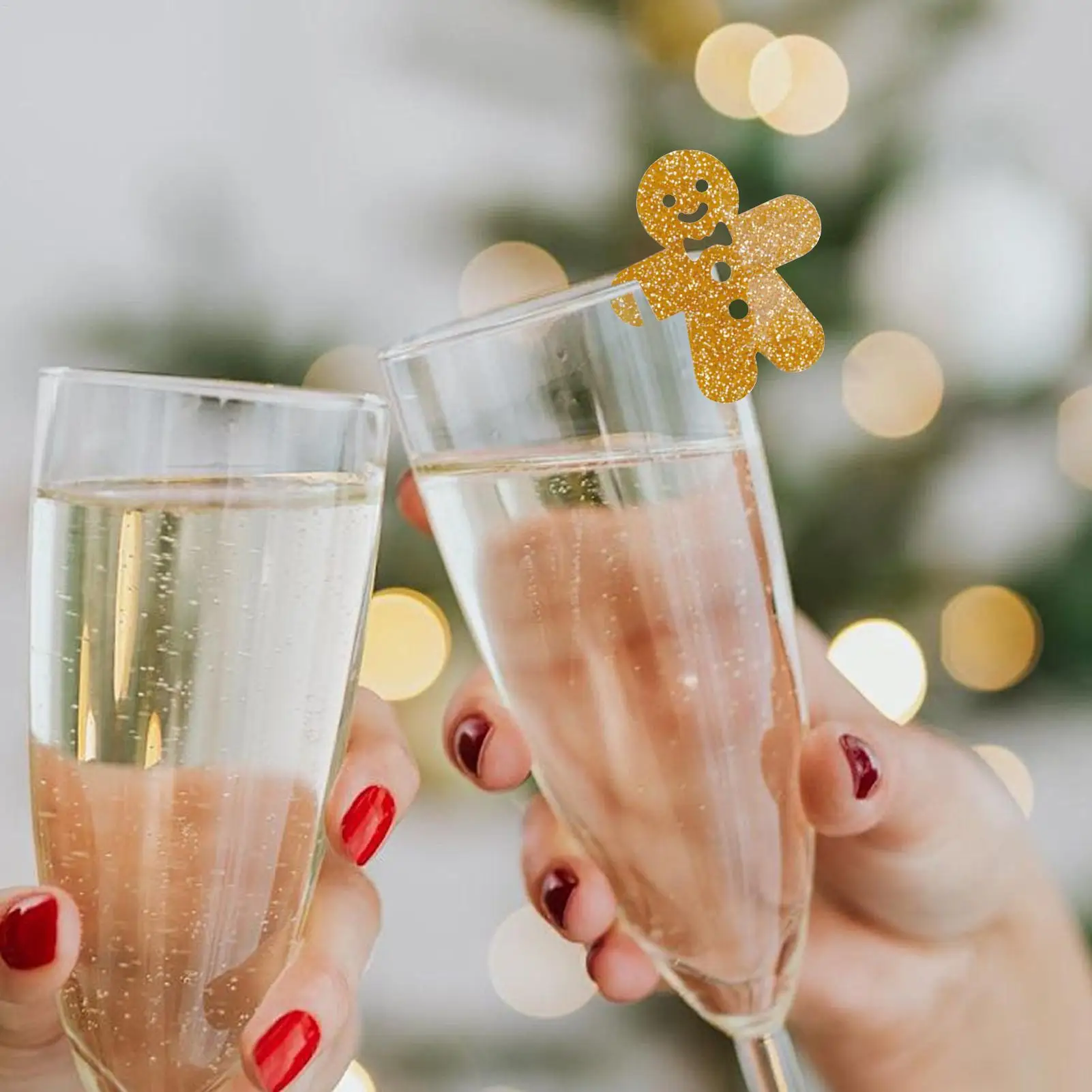 

Wine Charm 10 Pieces 2D Acrylic Christmas Wine Glass Decor Reusable Cup Tags For Party Tasting Drinking Beach Men Women Home