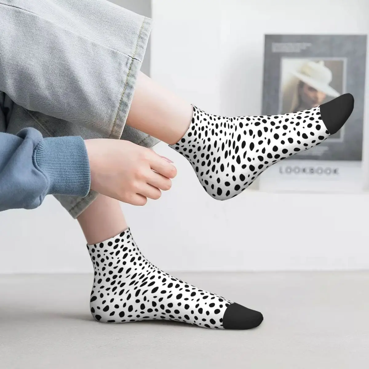 

Small Dalmatian Print Socks Harajuku Super Soft Stockings All Season Socks Accessories for Man's Woman's Gifts