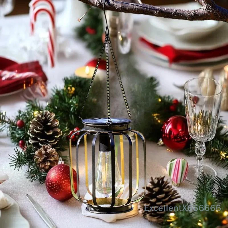 

Hanging LED Solar Light: Durable Iron Lantern for Tree, Garden, Yard and Pathway Lighting