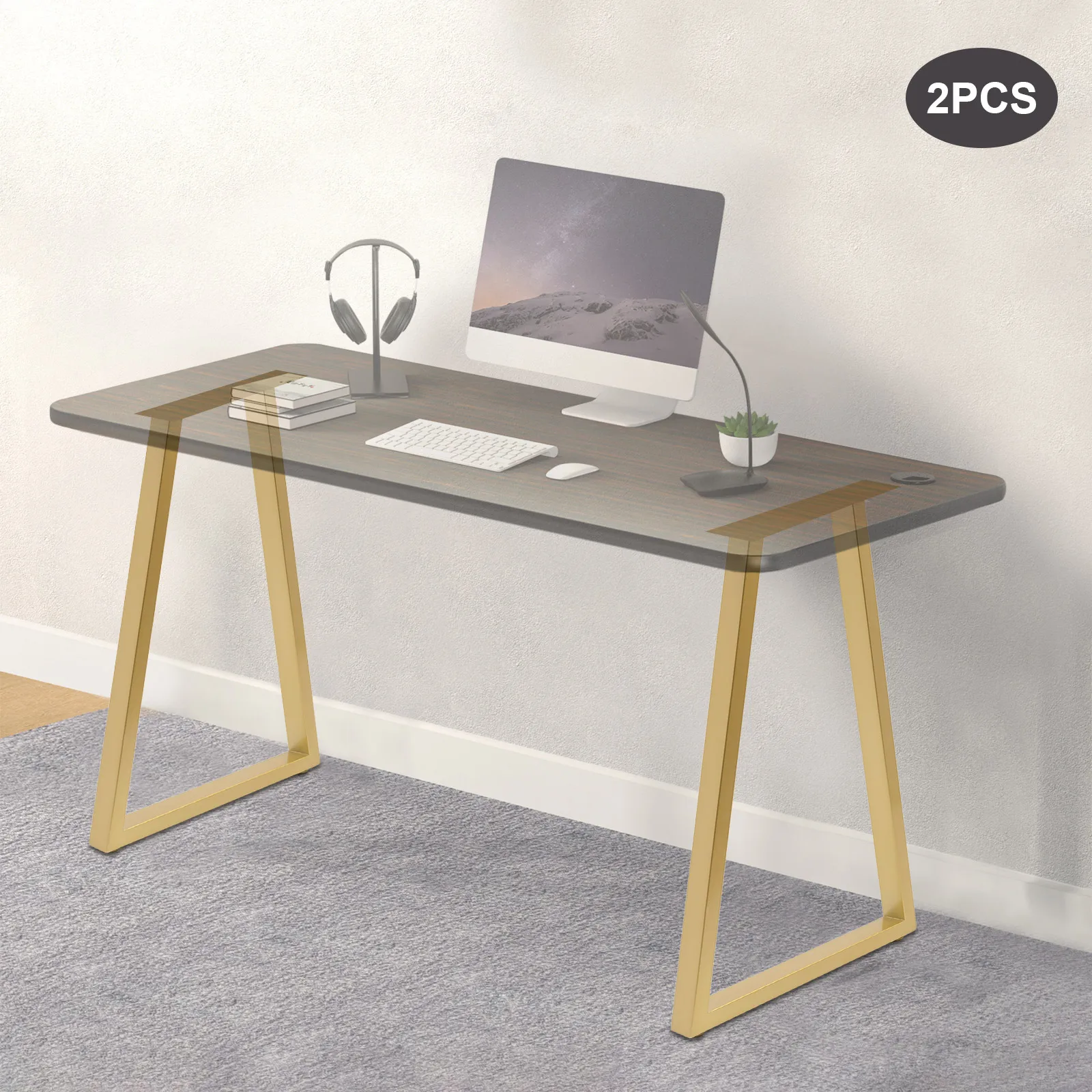 

2PCS 28Inch Metal Gold Table Leg Metal Trapezoid DIY Table Furniture Legs without Boards for Dining Table, Desk, Cabinet