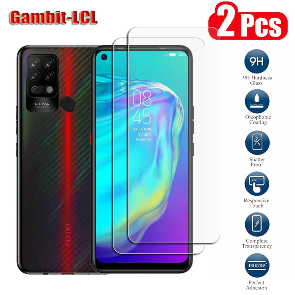  2PCS Original Protective Tempered Glass For Tecno Pova 6.8"  TecnoPova LD7, LD7j Screen Protector Protection Cover Film