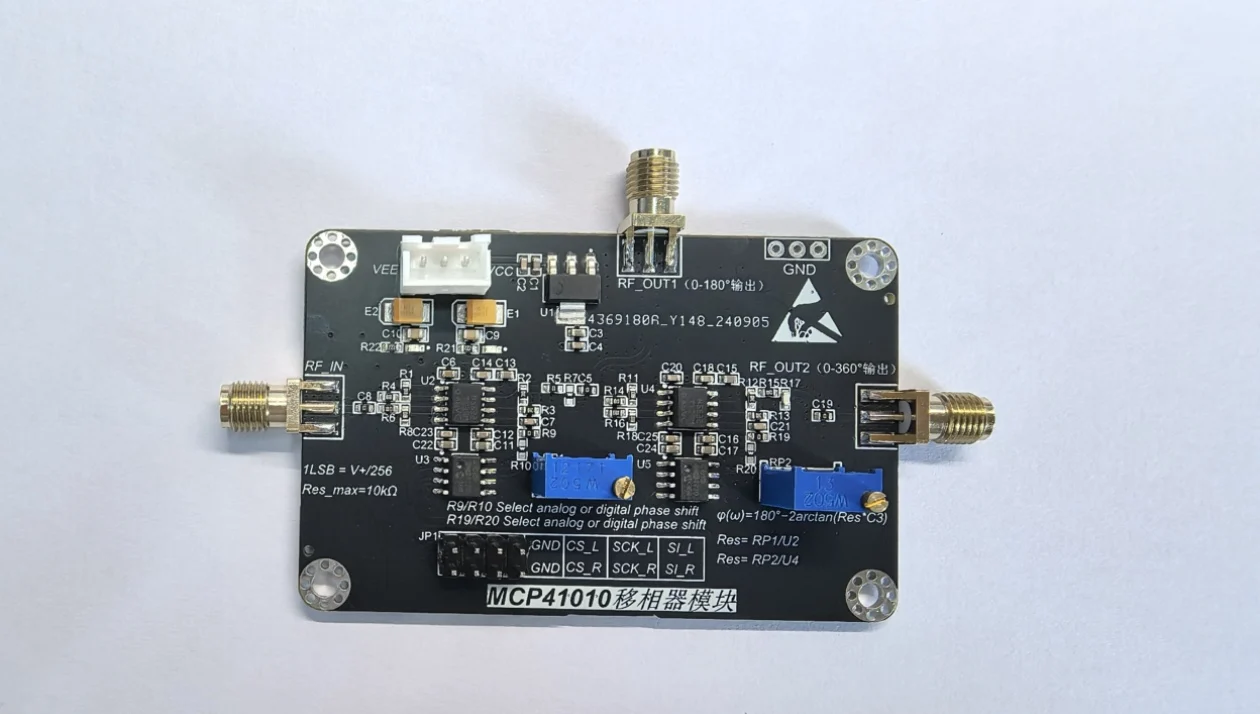 

MCP41010 CNC Phase Shifter, 0-360 Degrees, Optional Potentiometer Phase Shifter
