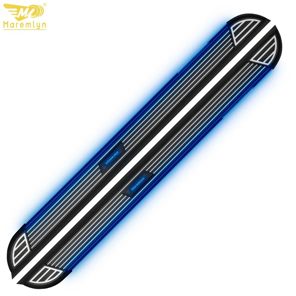 

SUV Side Pedal Step Board Auto Exterior Accessories Solar LED Light Aluminum Side Step For Car Universal Running Boards