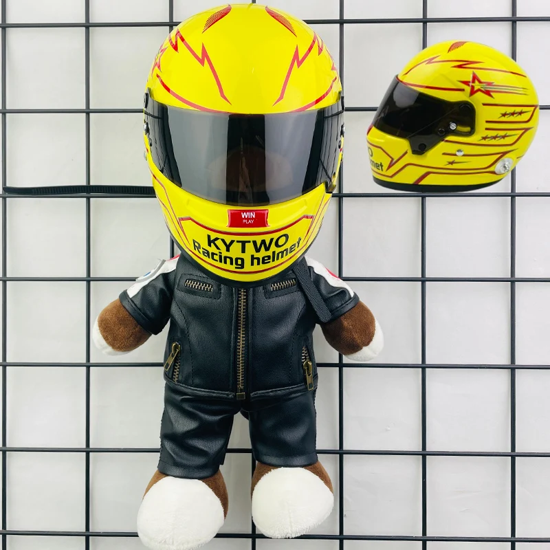 

Motorcycle bear helmet model decorative trunk pendant home ornament mini helmet model