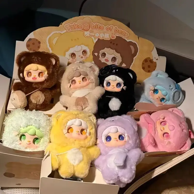 Yooki V4 Take A Bite Of Bear Plush Vinyl Blind Box Keychain Pendant Doll Desktop Ornament Collection Trendy Toy Mystery Box Gift