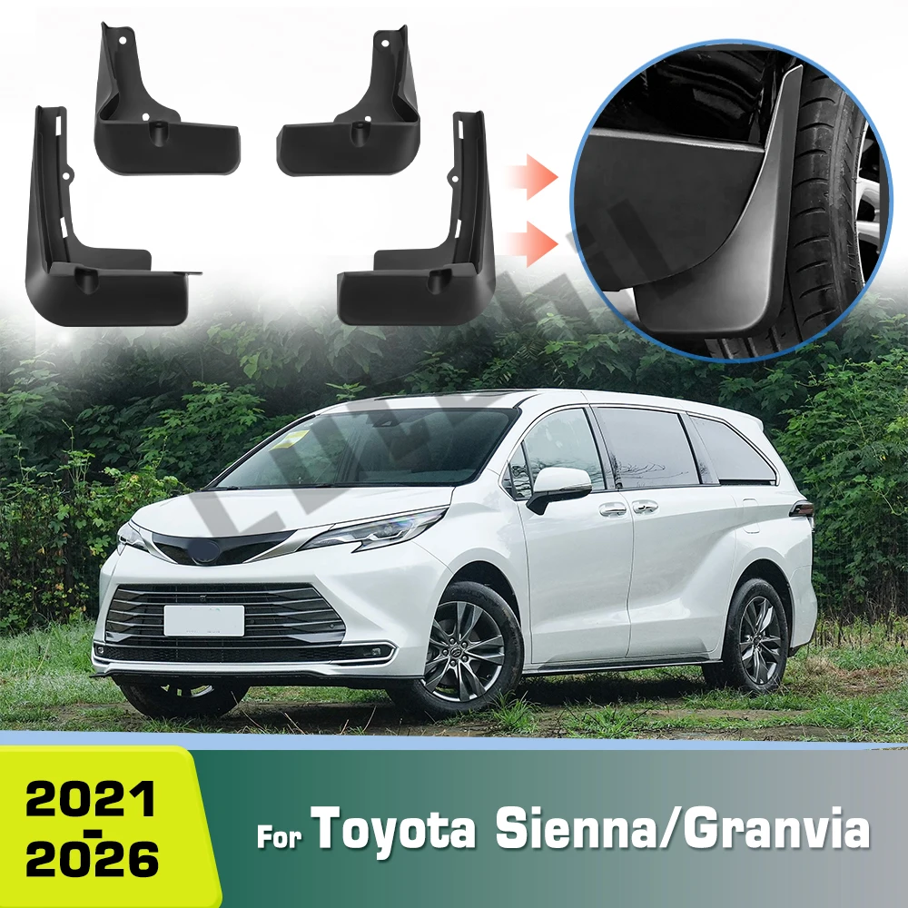 For Toyota Sienna and Granvia 2021 2022 2023 2024 2025 2026 Fender Mudflaps Splash Guards Mudguards Mud Flaps Car Accessories