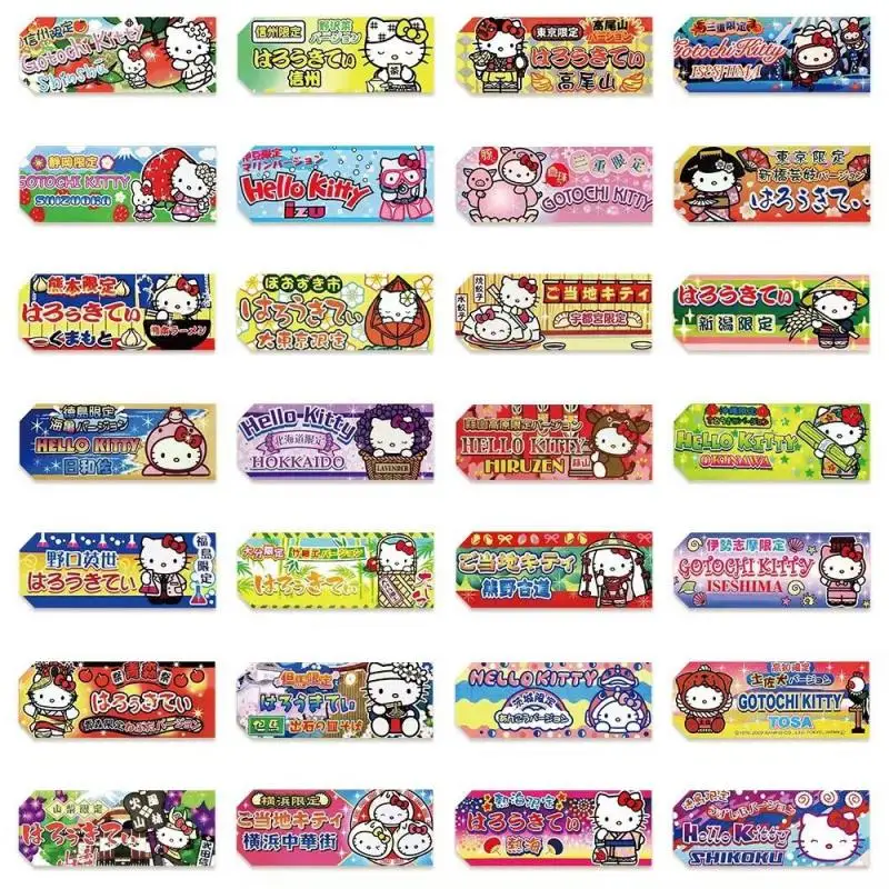 60Pcs Sanrio Hello Kitty Stickers Cute Cartoon Waterproof Kawaii Anime Sealed Label DIY Decorate Stickers Children Decals Gift