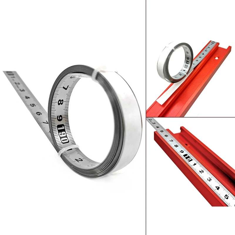 Stainless Steel Adhesive Scale Precision Woodworking Guide Rail Self-Adhesive Tape Measure Metal Ruler With Glue