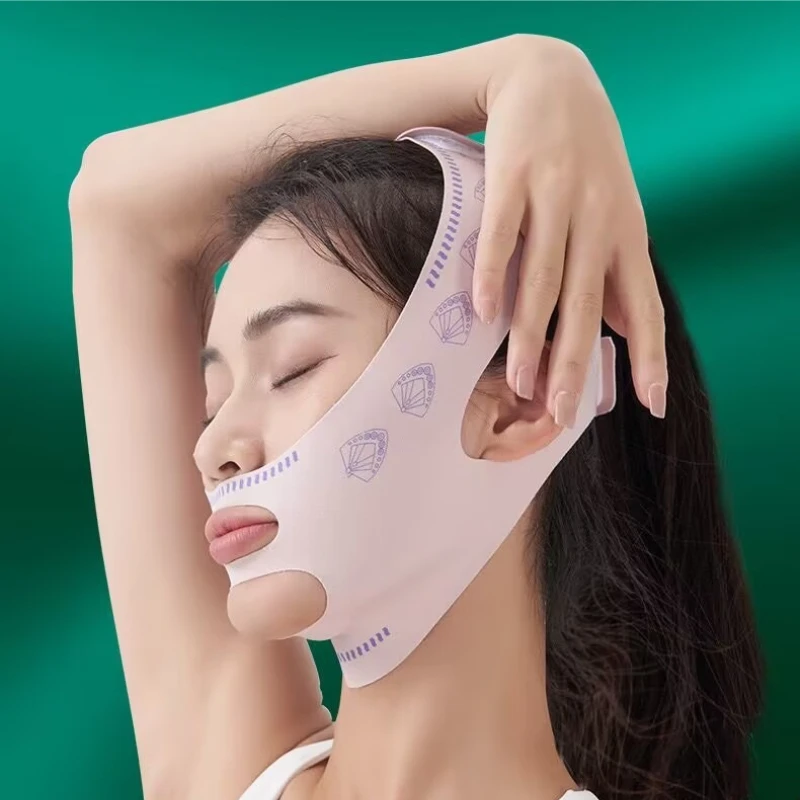 حزام رفع الوجه لتشكيل الوجه يحسن الطيات الأنفية ويزيل ضمادة مرنة للذقن المزدوجة #6