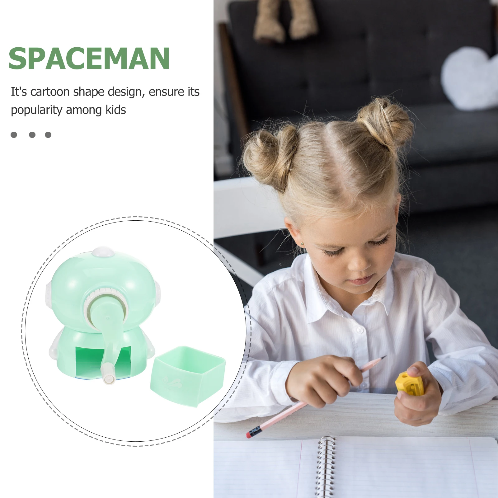 

1pc Creative Cartoon Pencil Sharpener For Students Space Astronaut Design Sharpener For Office Plastic