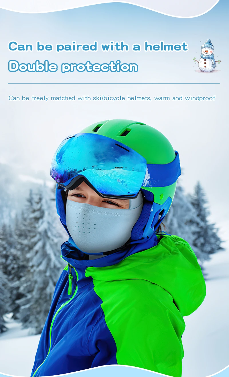WEST BIKING Winter-Sturmhaube für Jungen, winddichte Thermo-Gesichtsmaske, Helm-Innenfutter für Mädchen beim Radfahren und Skifahren, atmungsaktiv, warm, bis -20 Grad. ° C – Detail 11