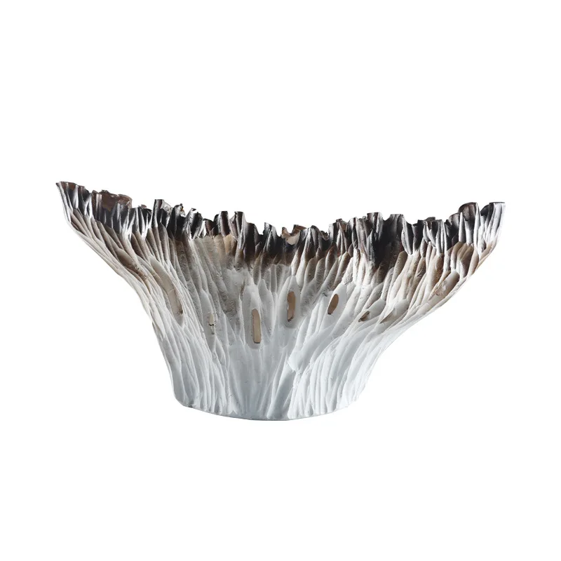 

Creative simple light luxury model house living room office entrance abstract art geometric shell large flower craft
