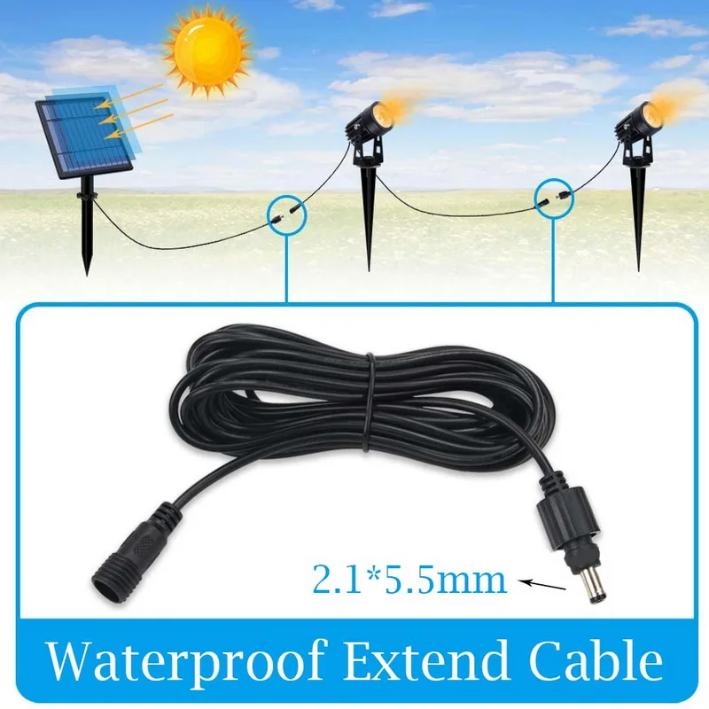 

DC Extension Cable Waterproof 2.1*5.5mm Male To Female Power Cord White Black 1m 2m 3m 5m 10m Wire For Outdoor Solar Light Camer